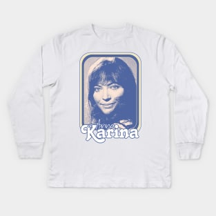 Anna Karina // ORIGINAL Retro Nouvelle Vague Fan Design Kids Long Sleeve T-Shirt